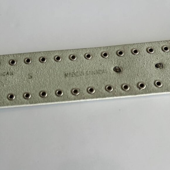 Lady Stetson White Leather Western Belt with Studs & Ornate Buckle size S - Picture 9 of 11